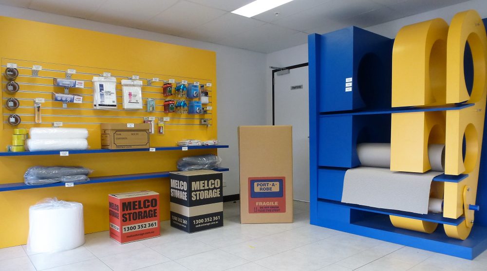 Melco Storage packaging supplies, boxes, locks